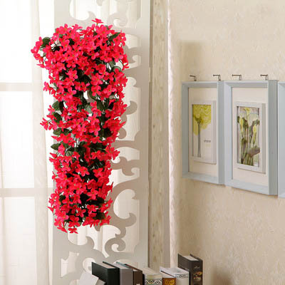 Simulated Violet Wall Hanging Fake Flower Fuchsia