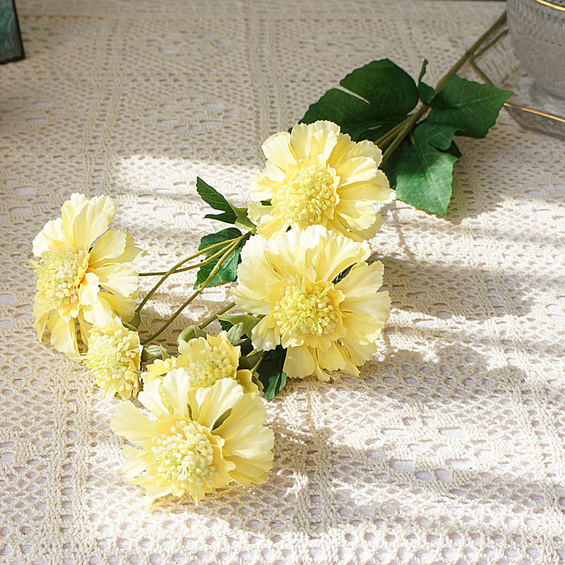 Long branch multi-head cornflower artificial flower Color:Yellow