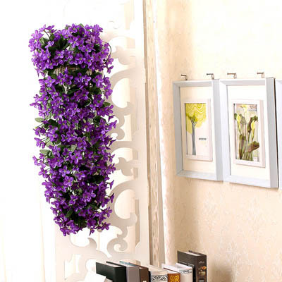 Simulated Violet Wall Hanging Fake Flower Color:Claret