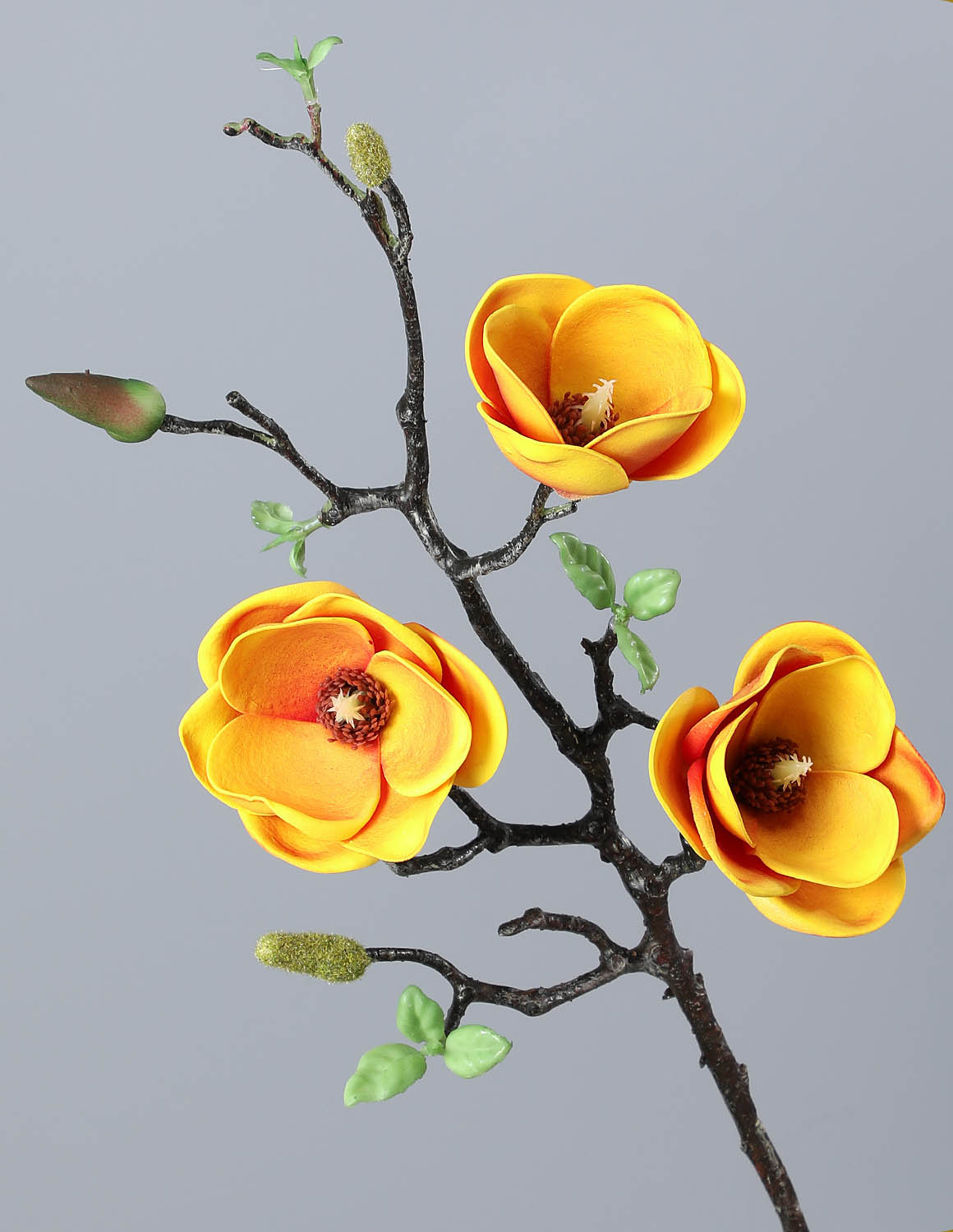 Single lotus magnolia artificial flower colorful small magnolia Orange