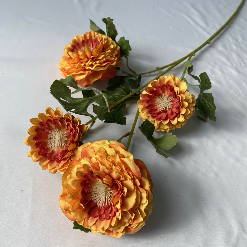 small  Marigold artificial flowers 2 large flowers Color:Orange