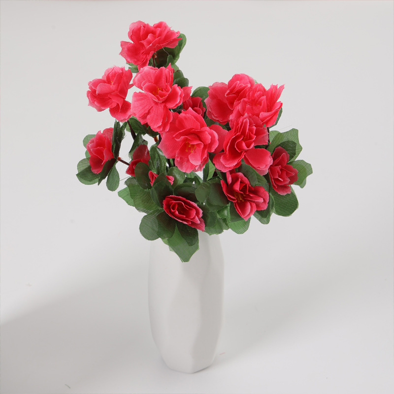 21-head azaleas artificial flowers potted Rhododendron silk flowers Fuchsia