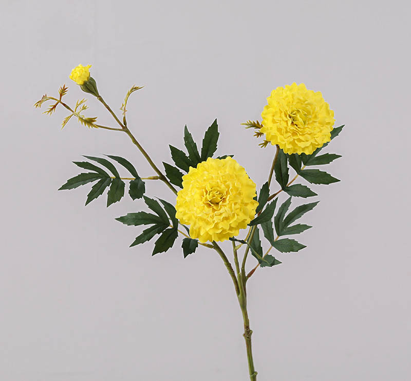 Artificial Flower Marigold Nordic Dahlia Yellow