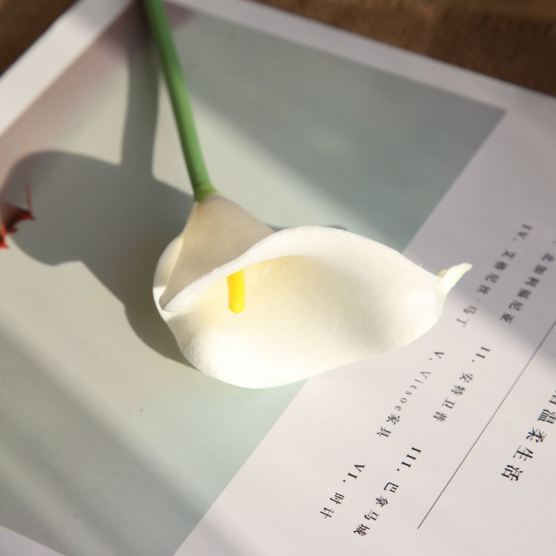 PU material mini calla lily home artificial flower  fake flower Color:White