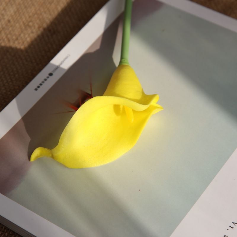 PU material mini calla lily home artificial flower  fake flower Yellow