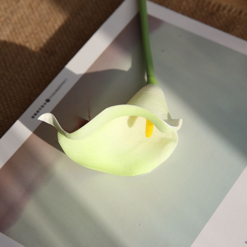 PU material mini calla lily home artificial flower  fake flower Light Green