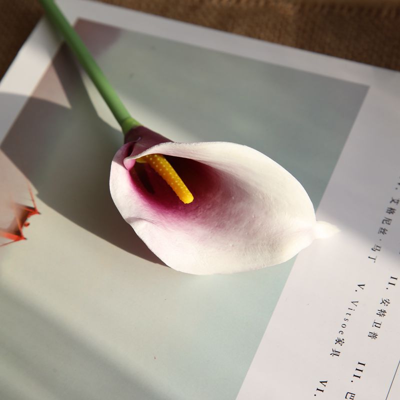 PU material mini calla lily home artificial flower  fake flower Color:Purple