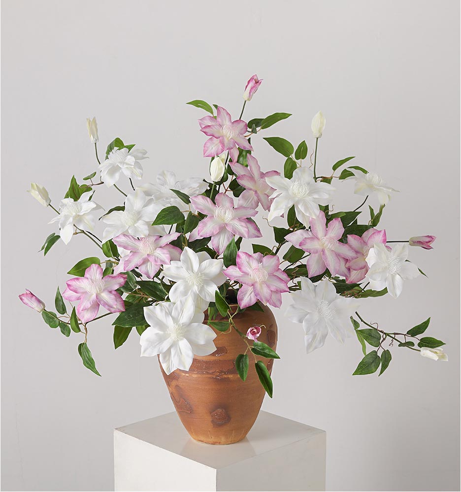 Film clematis artificial flowers, home living room