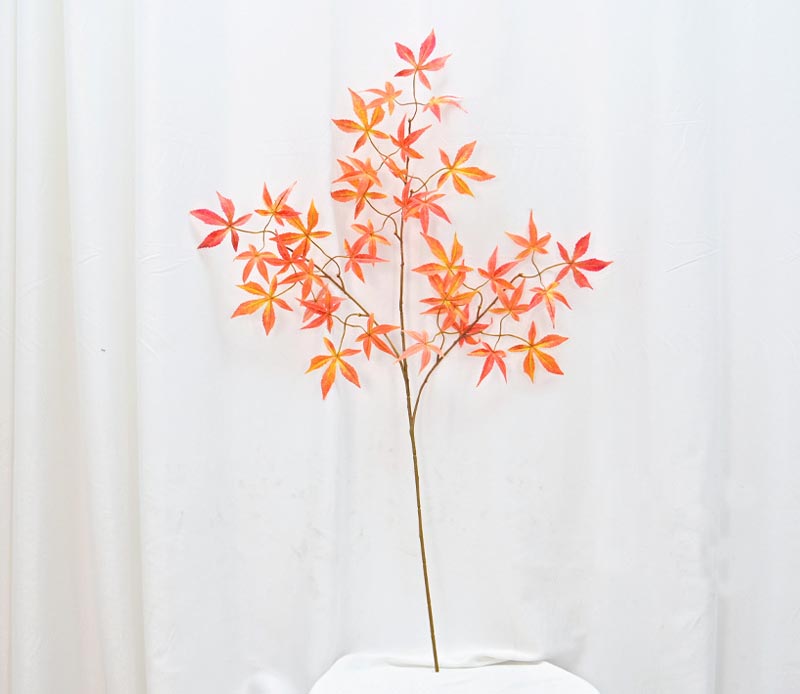 Simulated maple leaf single leaf flower arrangement chicken-feet maple leaf fake flower home   Orange