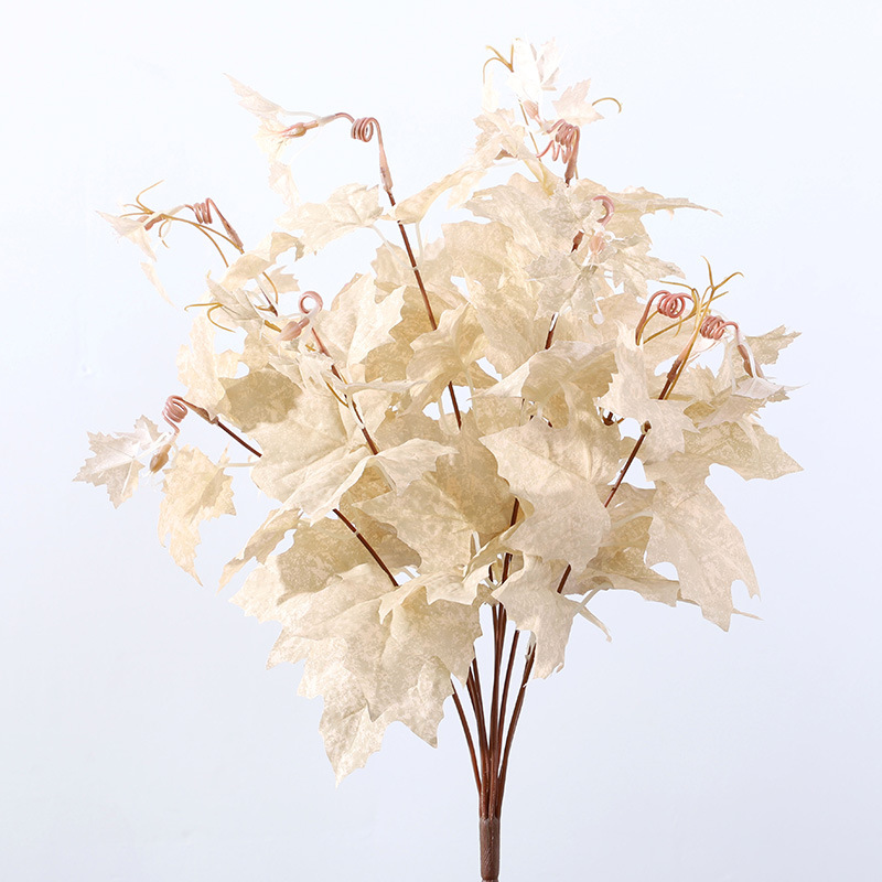 Artificial Maple Leaf ation American Maple Leaf Bouquet Simulated Flowers Color:Champagne