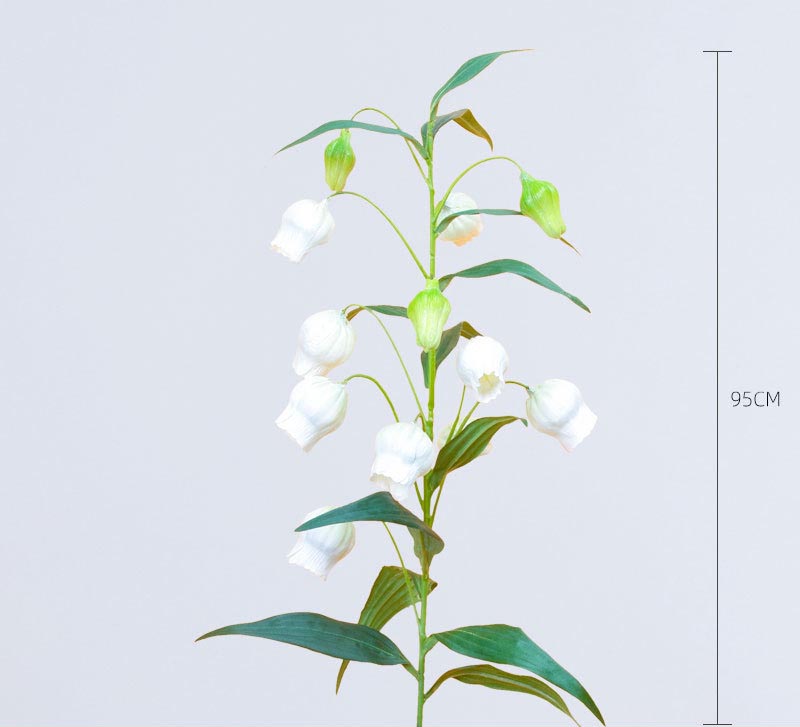 Simulated Palace Lantern Lily Fresh Floral Lily Silk Flower Artificial Flower Ornament White