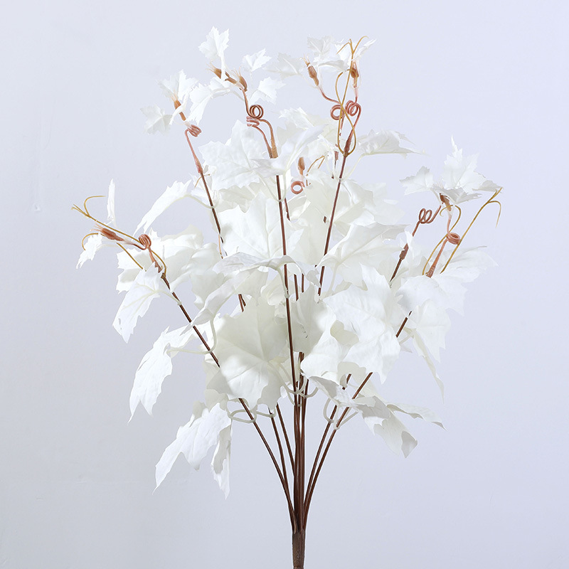 Artificial Maple Leaf ation American Maple Leaf Bouquet Simulated Flowers Color:White