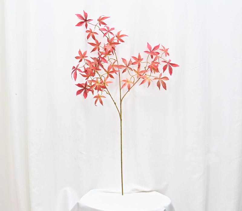 Simulated maple leaf single leaf flower arrangement chicken-feet maple leaf fake flower home   Red