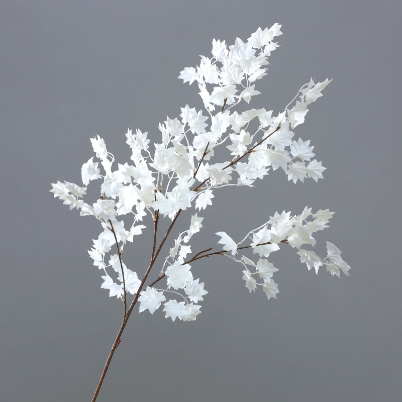 Simulated leaves, single Norwegian maple leaves, simulated green plants, simulated maple branches, home  s Color:White