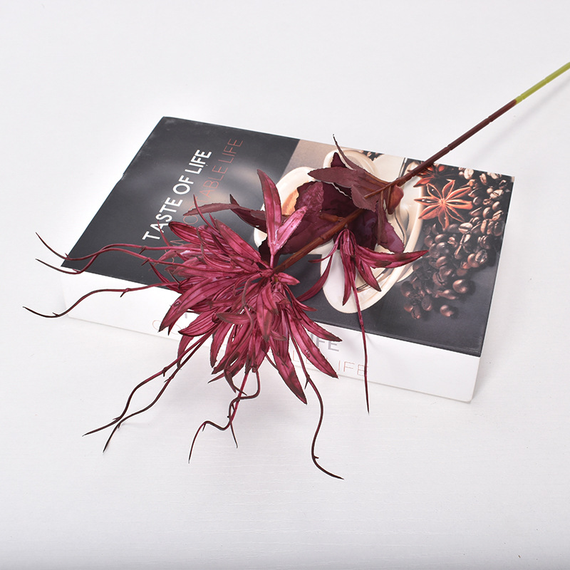 Artificial epiphyllum, single flame epiphyllum plastic flower Burgundy