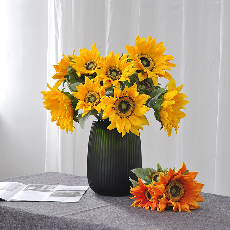 Artificial Sunflower bouquet, hand-feel PU artificial sunflower