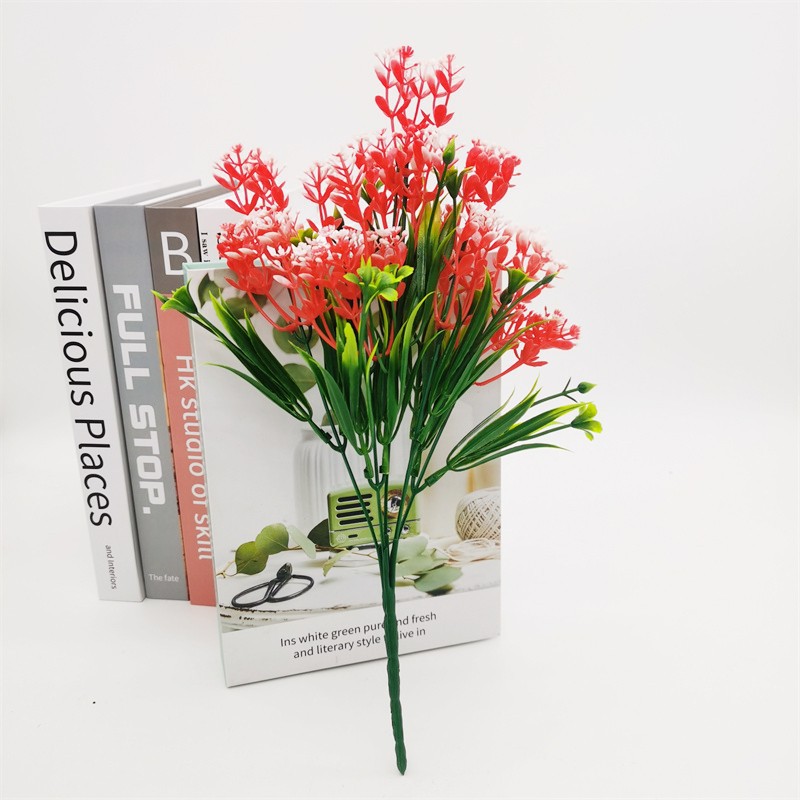 Artificial Flowers Gypsophila Bouquet Red