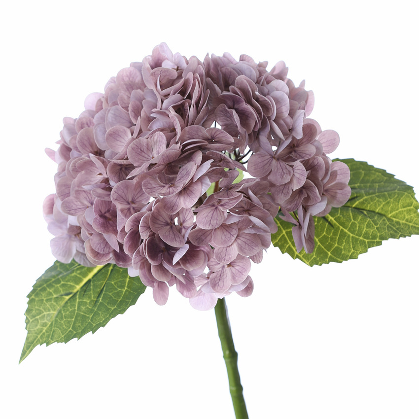 3D hand-feeling moisturizing large hydrangea artificial flowers Color:Dull Purple