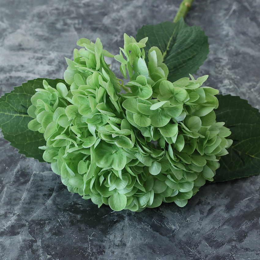 3D hand-feeling moisturizing large hydrangea artificial flowers Dark Green