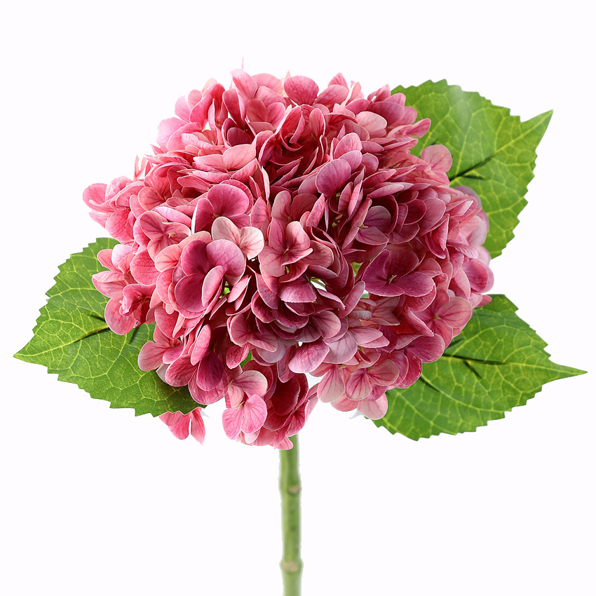 3D hand-feeling moisturizing large hydrangea artificial flowers Color:Fuchsia