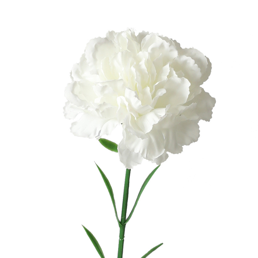 Silk artificial flower carnation White