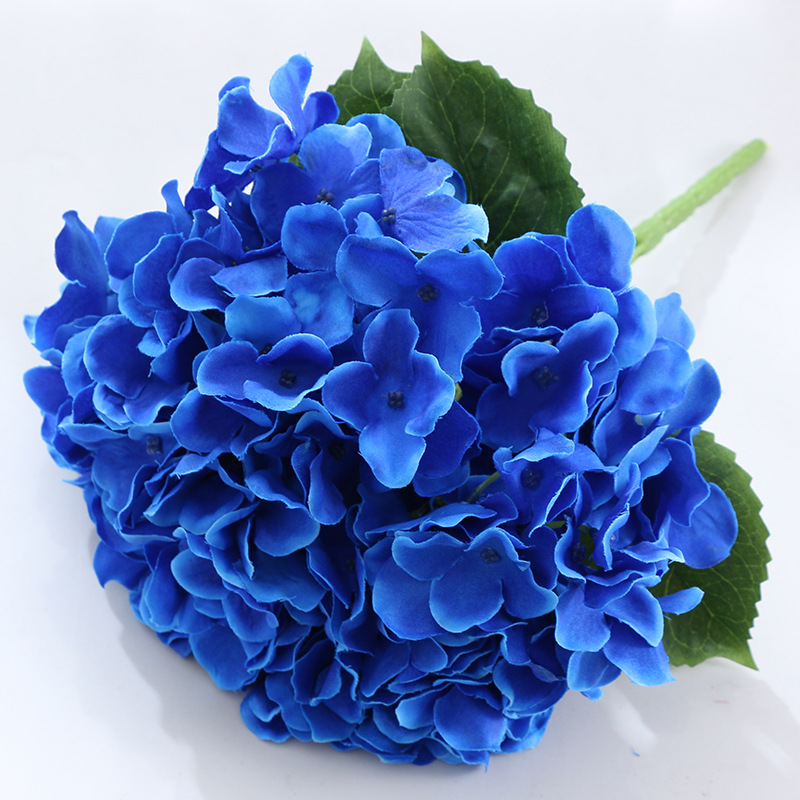 5-head hydrangea silk flower ation  fake flowers 5-pronged artificial hydrangea flower arrangement Sapphire