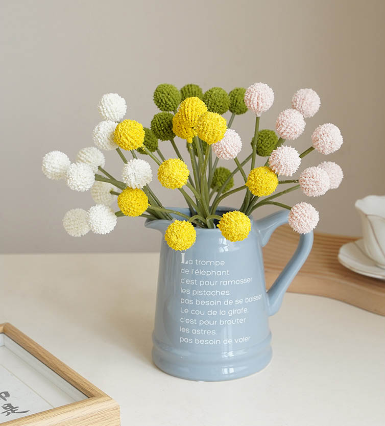 Plastic artificial flower 9-head bunched ball chrysanthemum, auditorium  fake flower dandelion, artificial flower table tennis chrysan