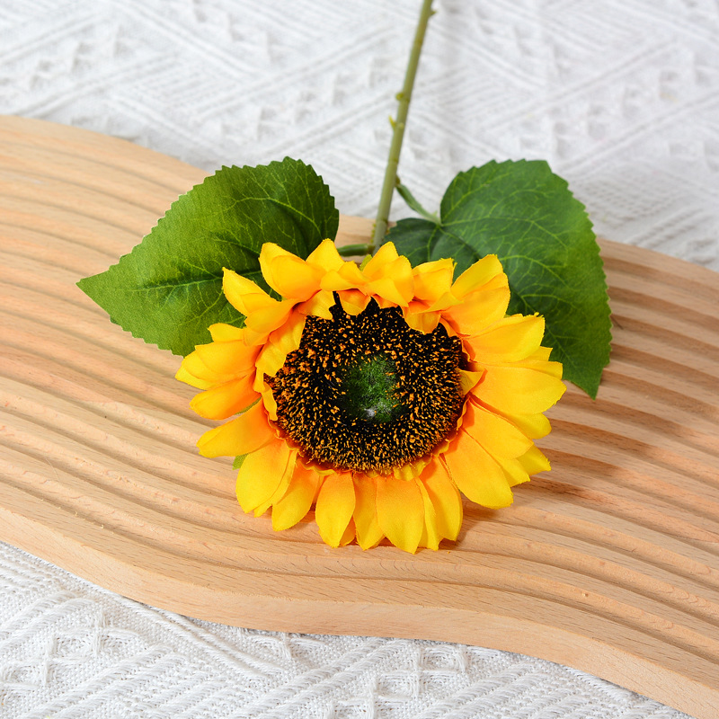 Artificial sunflower ation flower, sunflower fake flower arrangement, silk flower photography props Champagne