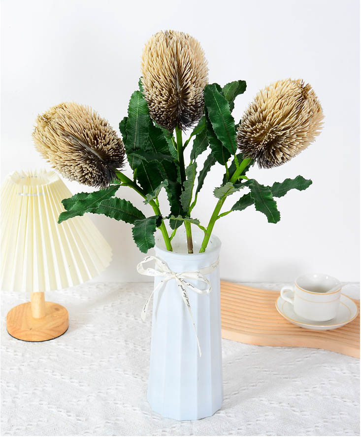 Simulated Banksia integrifolia flower art, European artificial burkwood hotel , pagoda flower fake flower arrangement