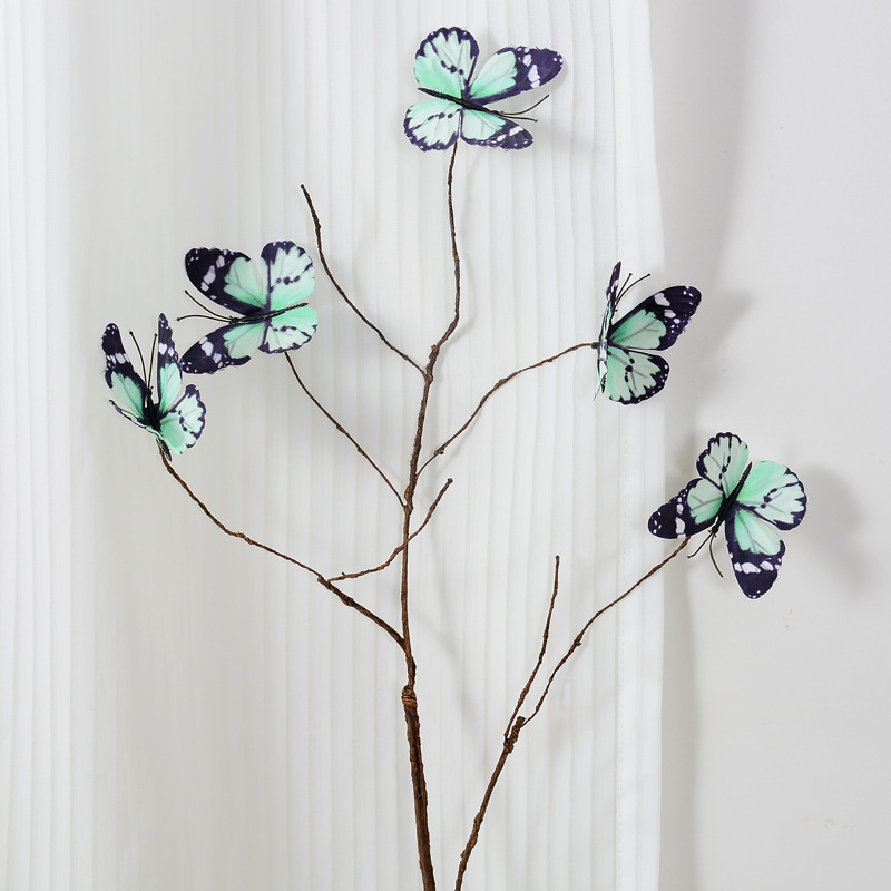 Artificial tree branches, dead branches, butterfly flower arrangement  Color:Green