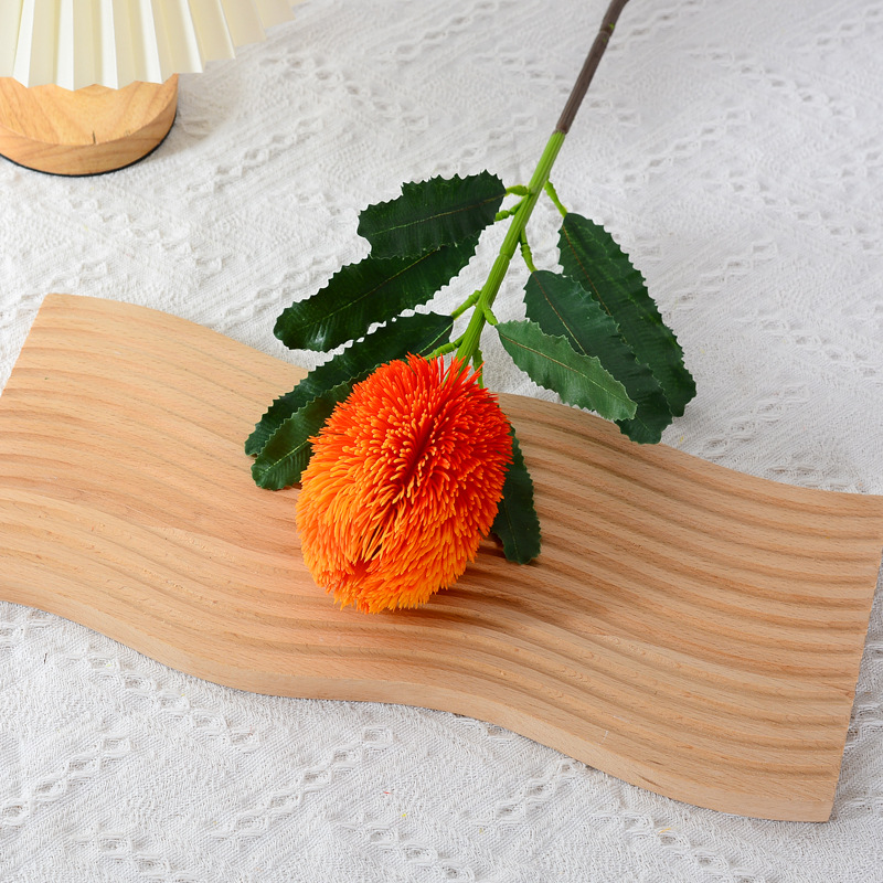 Simulated Banksia integrifolia flower art, European artificial burkwood hotel , pagoda flower fake flower arrangement Tangerine