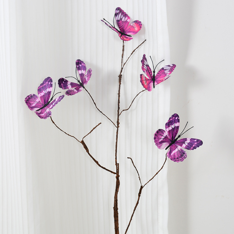 Artificial tree branches, dead branches, butterfly flower arrangement  Fuchsia