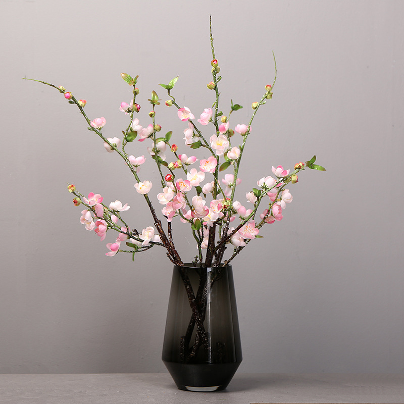 Simulated peach branches, Artificial peach blossoms, living room ation, fake flower ornaments Light Pink