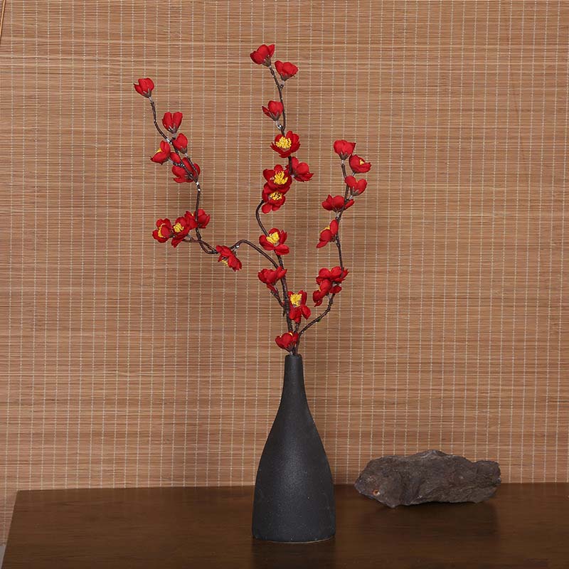 Classical wintersweet Artificial flower home living room , simulated plum blossom flower arrangement, table fake flower Ornament Red