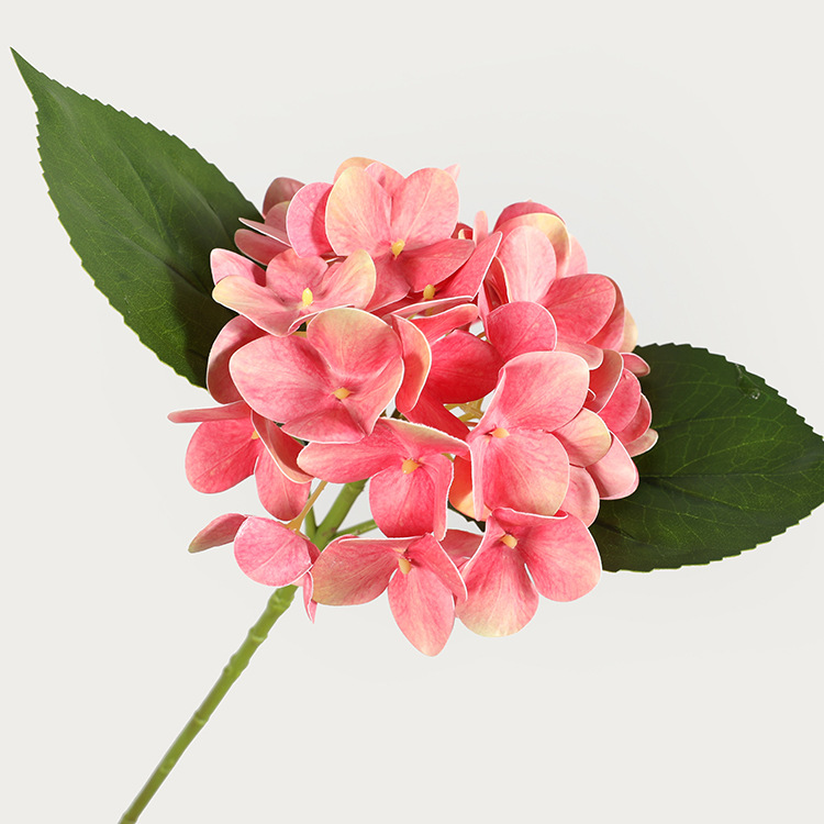 Artificial hand-feel hydrangea outdoor   fake flowers Home furnishings simulated 3D printed small hydrangea Peachy Beige