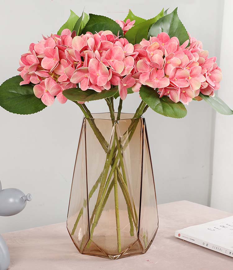 Artificial hand-feel hydrangea outdoor   fake flowers Home furnishings simulated 3D printed small hydrangea