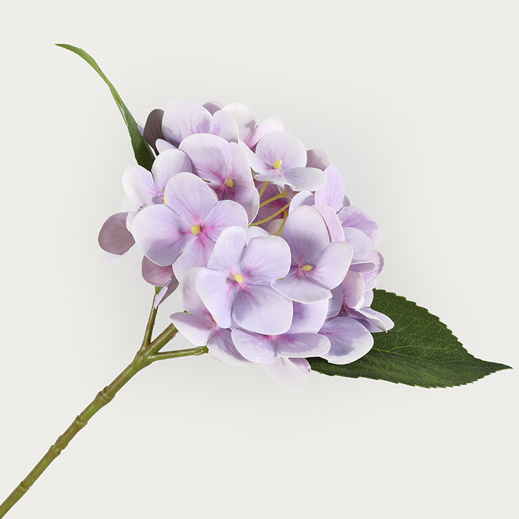 Artificial hand-feel hydrangea outdoor   fake flowers Home furnishings simulated 3D printed small hydrangea Color:Lavender