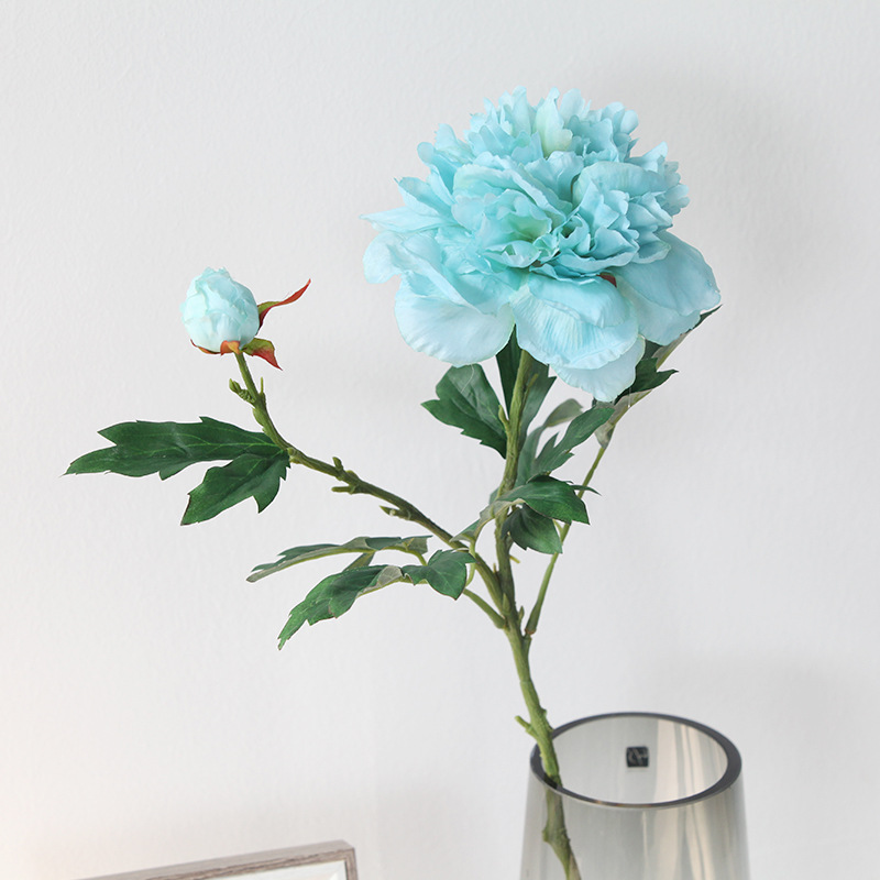 Artificial Peony Flower Arrangement  Fake Flowers ation Table Flowers Color:Turquoise