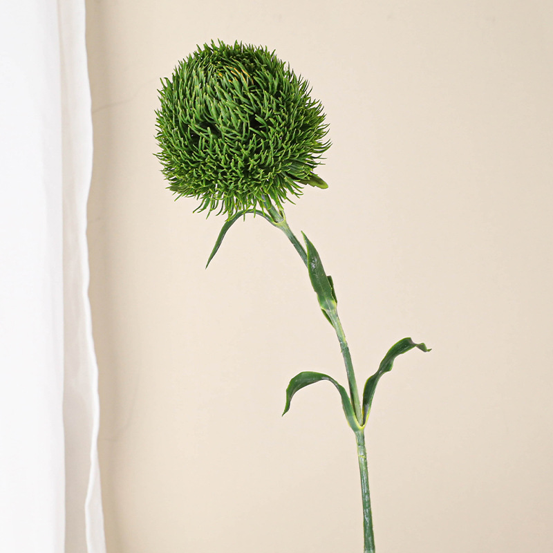 Hand-feeling green carnation fake flower arrangement Simulated Dianthus viridis ation photography props Green