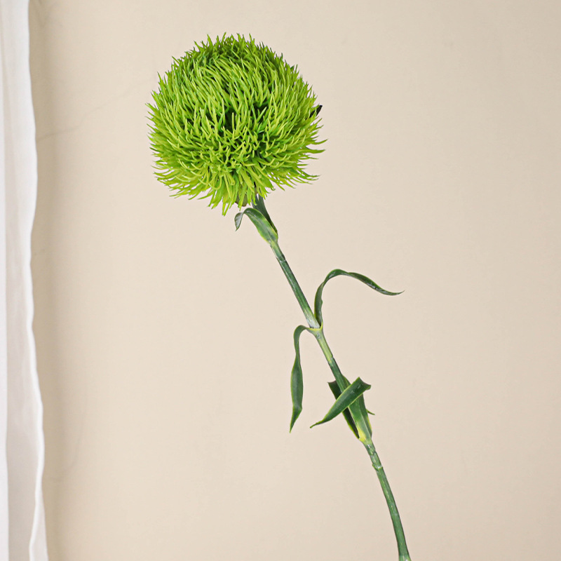 Hand-feeling green carnation fake flower arrangement Simulated Dianthus viridis ation photography props Light Green