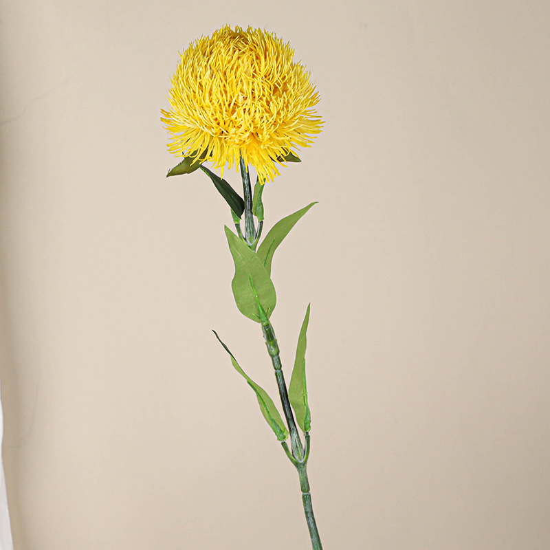 Hand-feeling green carnation fake flower arrangement Simulated Dianthus viridis ation photography props Yellow