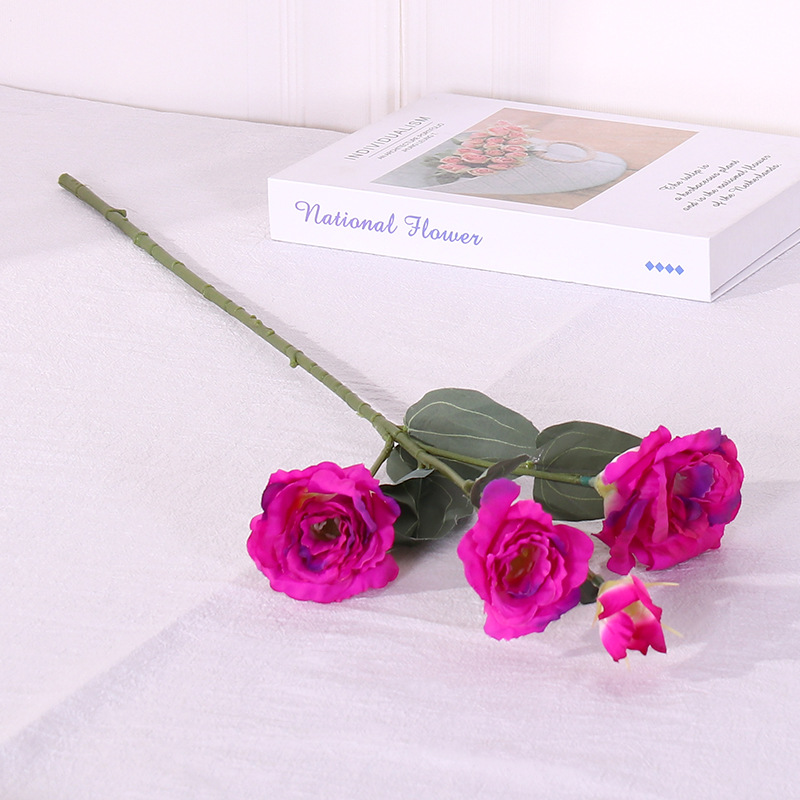 4 simulated lisianthus flowers silk flowers  ation, fake flowers floral photography props Fuchsia