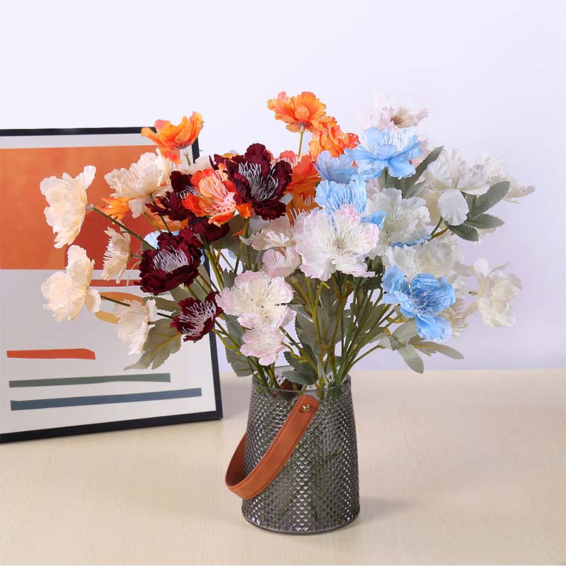 6-Head snow peonies artificial flowers  ation artificial flowers