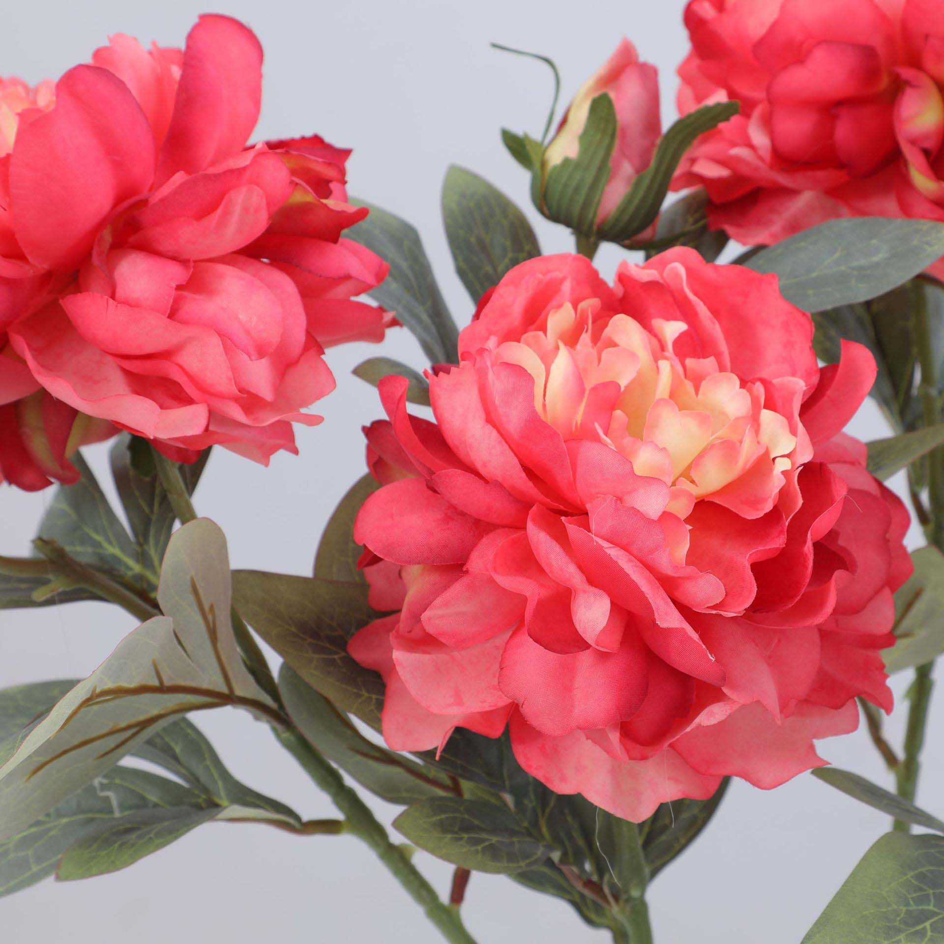 High-end artificial peonies, single fake peonies hotel  flowers  flowers arrangement Color:Rosy