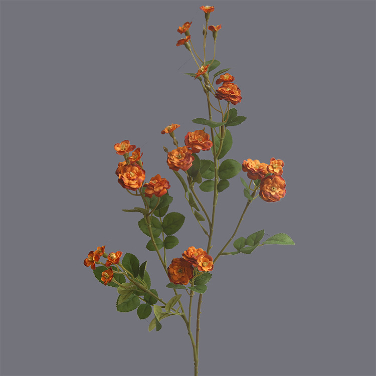 artificial rose flower pastoral flower Tangerine