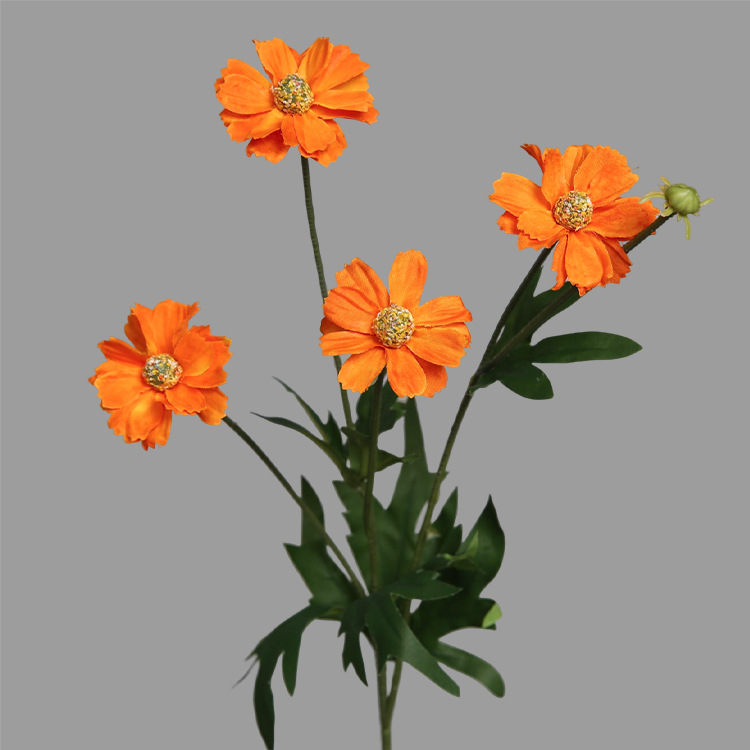 Wild chrysanthemum silk flower arrangement Color:Orange