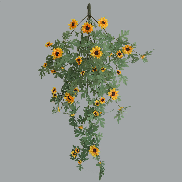 Simulated sunflower wall hanging sunflower fake flower rattan vine home hotel soft  Wall hanging