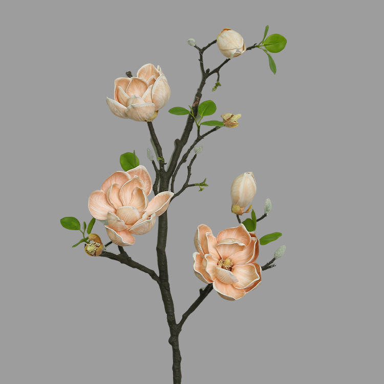 PU Magnolia artificial flower Champagne