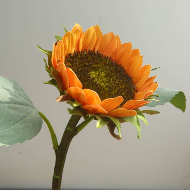 Hand-feel sunflower Artificial flower short-branched sunflower silk flower ation Orange