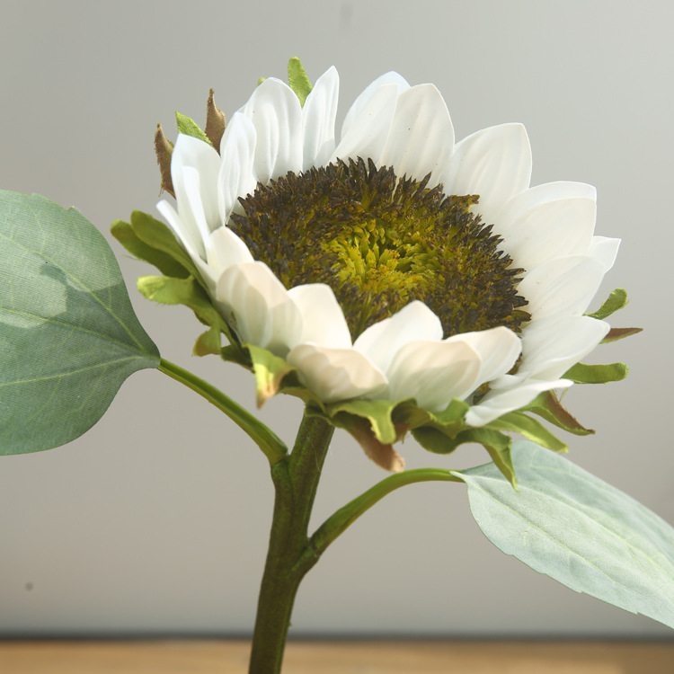 Hand-feel sunflower Artificial flower short-branched sunflower silk flower ation White